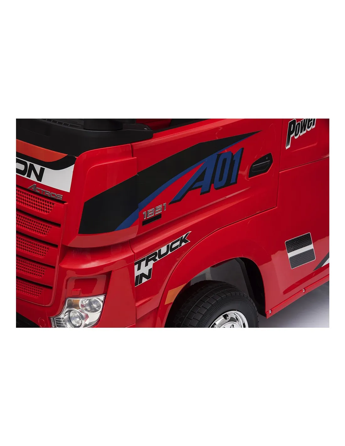 Camión eléctrico Mercedes Actros rojo para niños