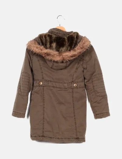 C&A Abrigo verde capucha