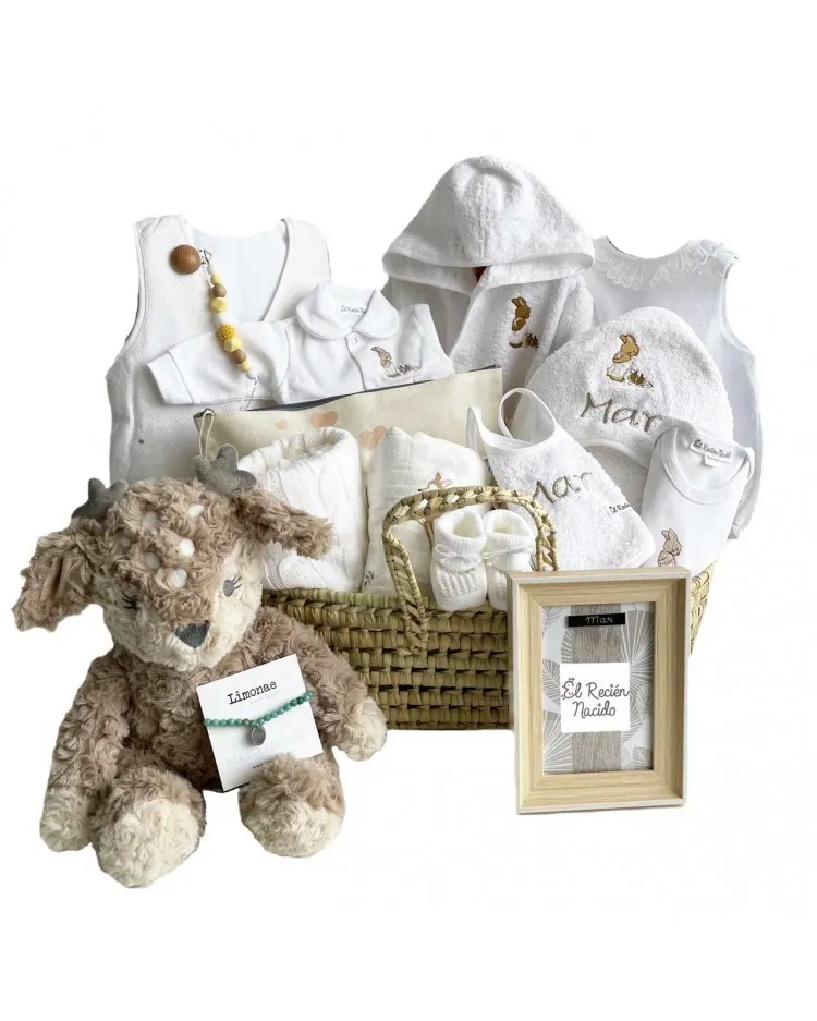 Canastilla bebe super completa en beige