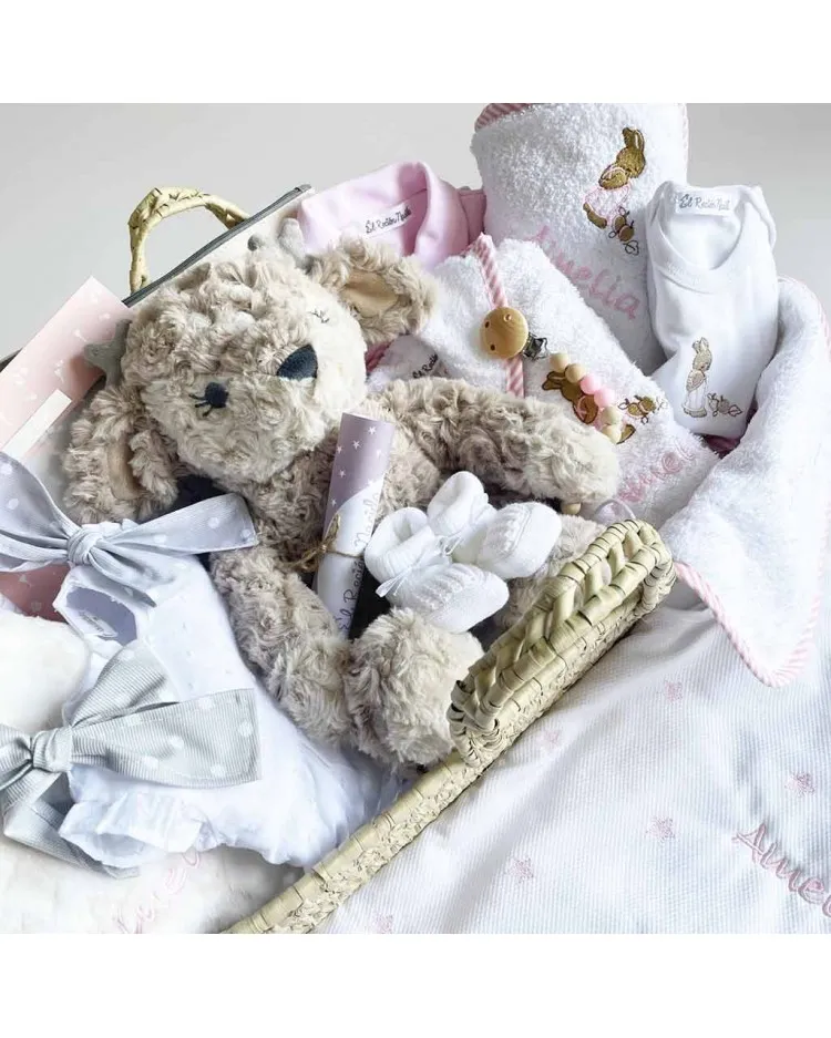 Canastilla bebe super completa en beige