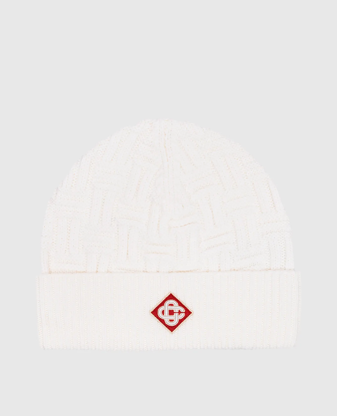 Casablanca White wool cap with logo patch