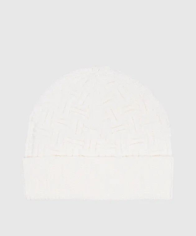 Casablanca White wool cap with logo patch