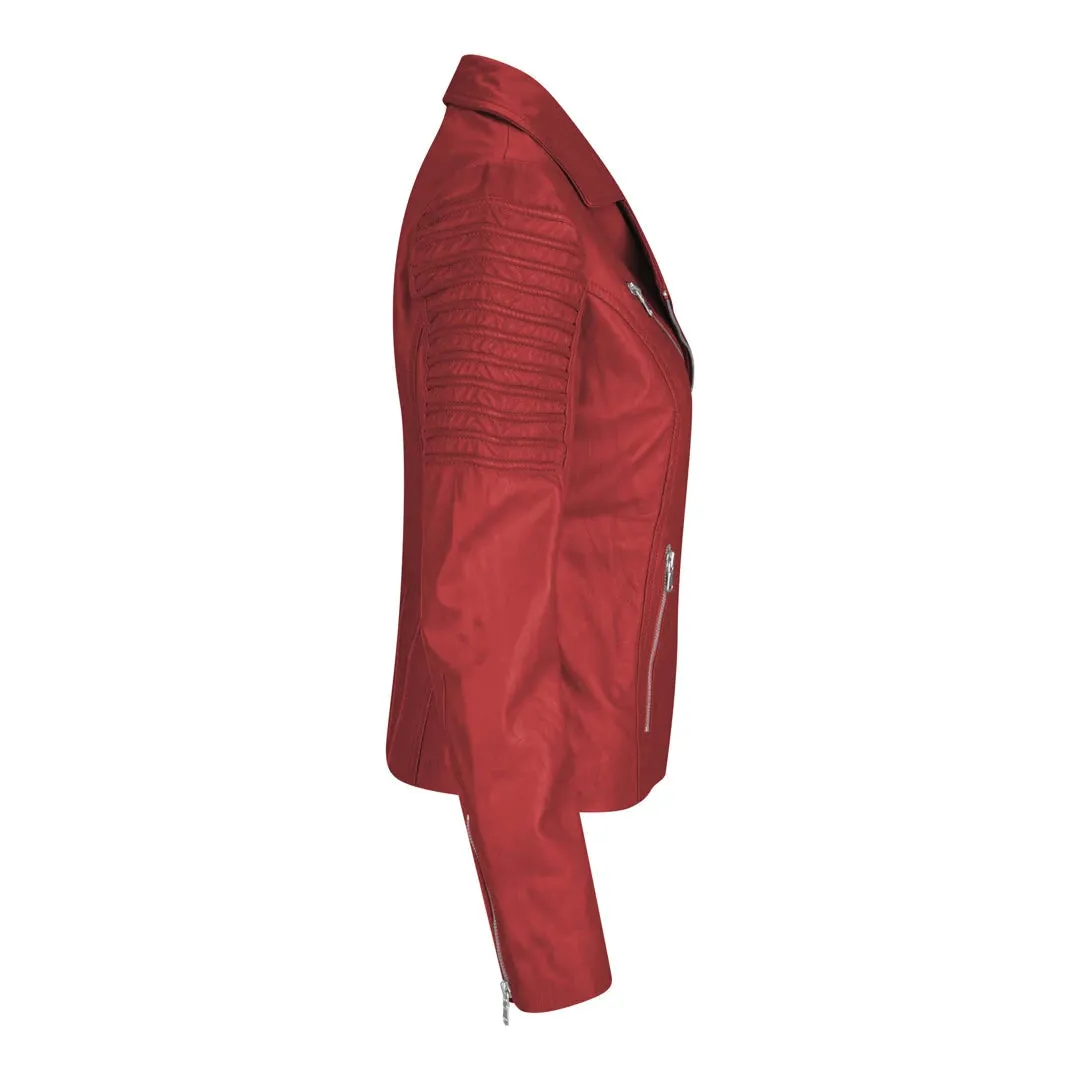 Chaqueta de motociclista de cuero para mujeres