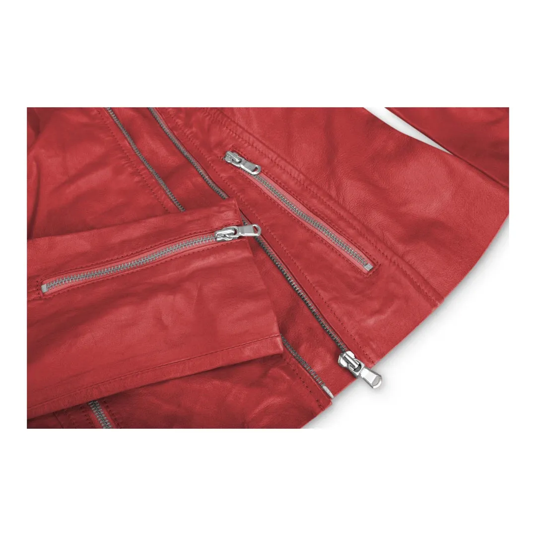 Chaqueta de motociclista de cuero para mujeres