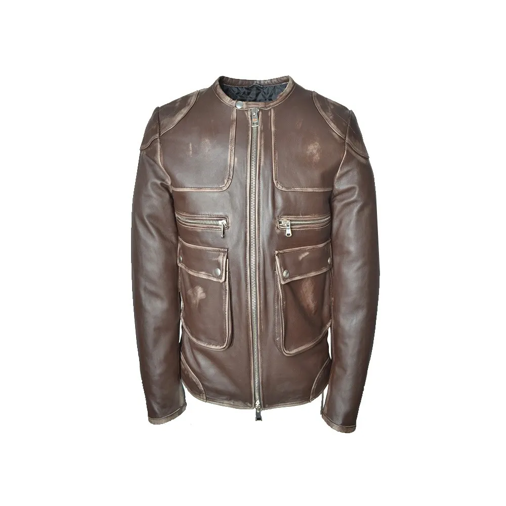 Chaqueta de Piel Daniele Alessandrini I1230K189 Color Marrón