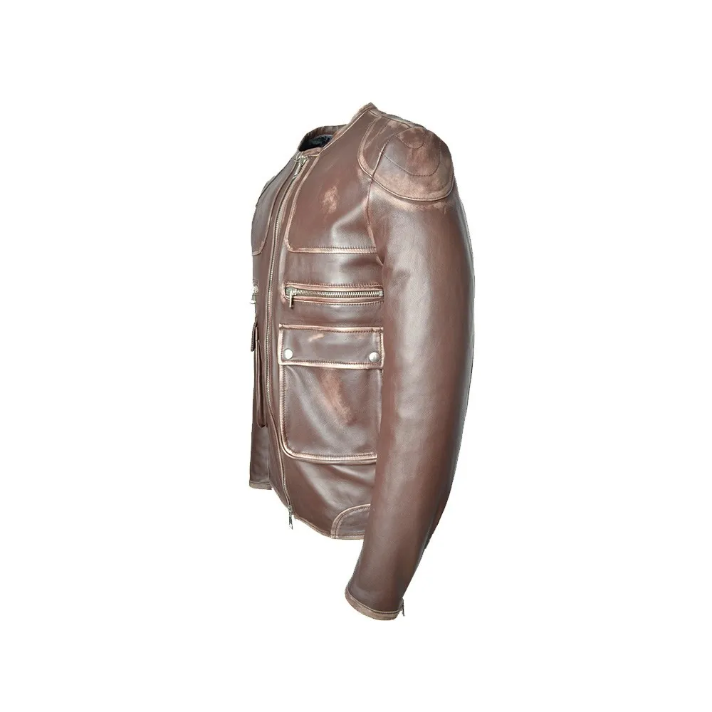 Chaqueta de Piel Daniele Alessandrini I1230K189 Color Marrón