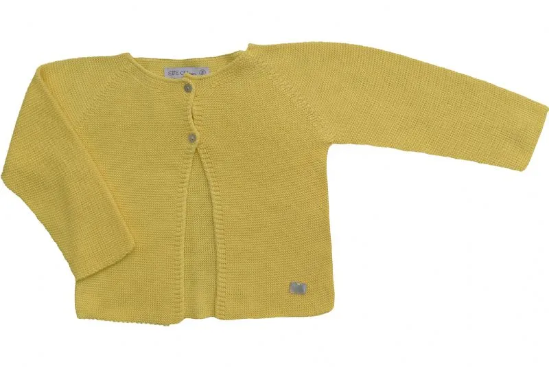 Chaqueta larga unisex color amarillo. Eve Children. talla 3 años