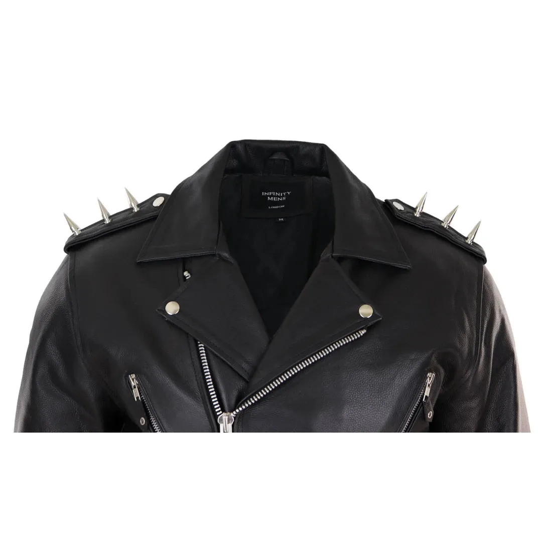 Chaqueta motorista original estilo Brando Biker de cuero real para hombres