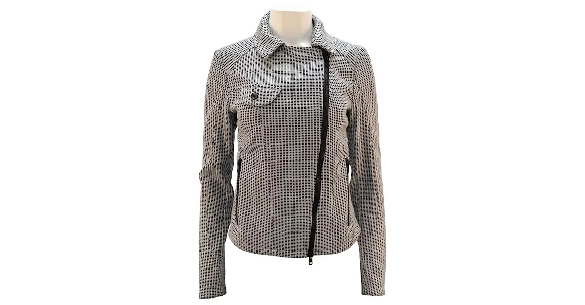 Chaqueta Perforada Drome de Cuero Gris 
