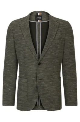 Chaqueta regular fit en punto elástico con microestampado
