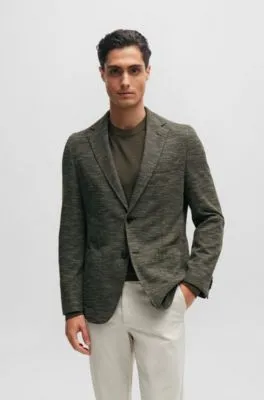 Chaqueta regular fit en punto elástico con microestampado