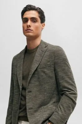 Chaqueta regular fit en punto elástico con microestampado