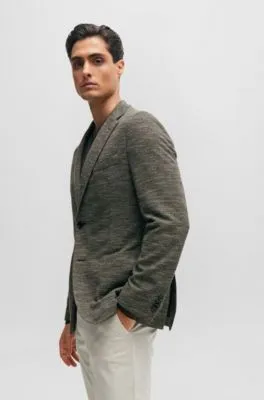Chaqueta regular fit en punto elástico con microestampado