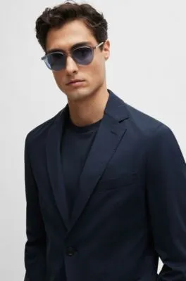 Chaqueta slim fit en punto técnico elástico