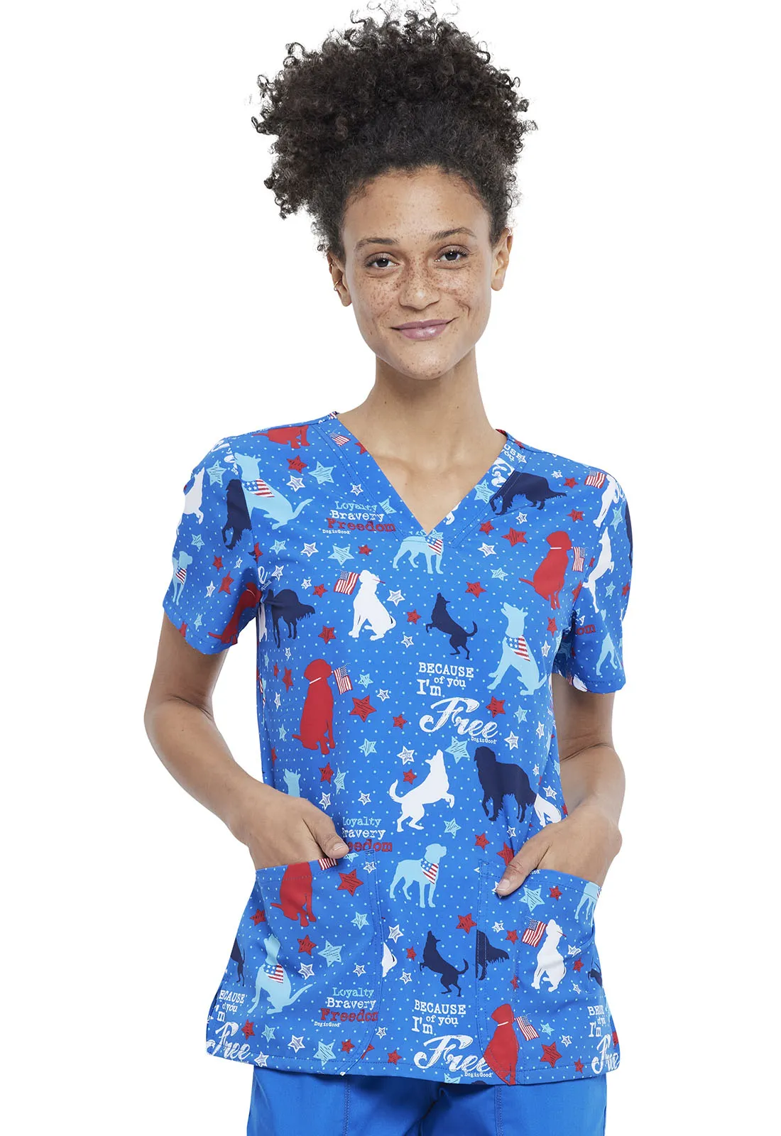 CHEROKEE VNECK PRINT TOP IN BECAUSE OF YOU I'M FREE