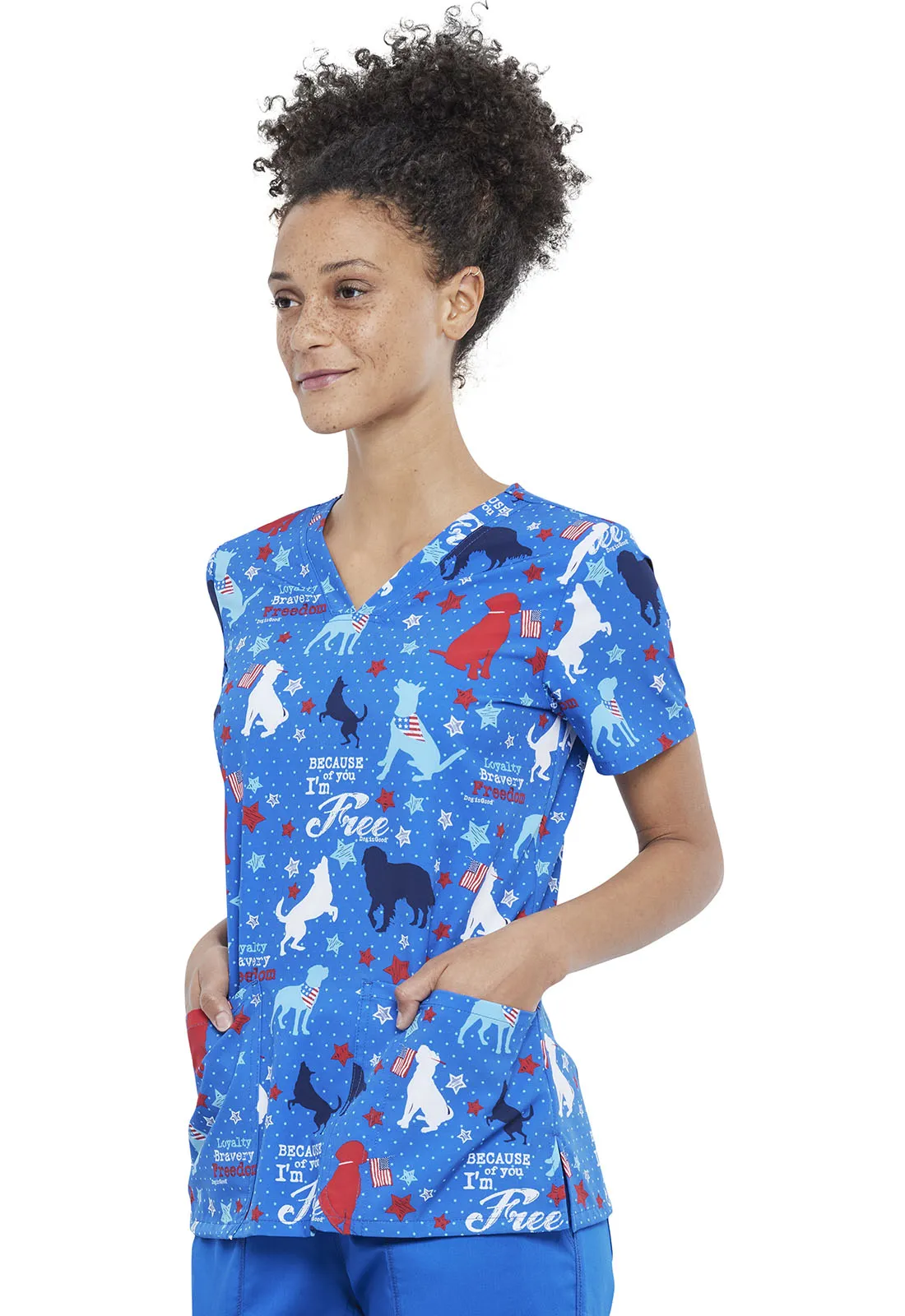 CHEROKEE VNECK PRINT TOP IN BECAUSE OF YOU I'M FREE