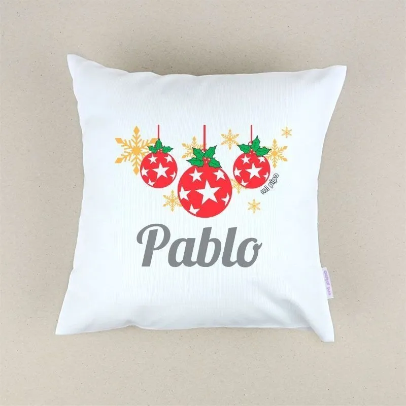 Cojín personalizado bebé Bolas Navidad