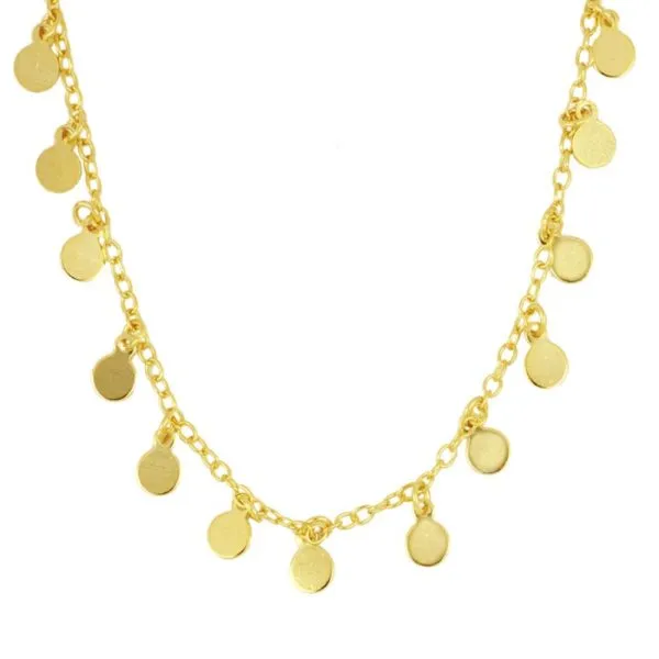 Collar en plata de ley Plaquitas Dorado