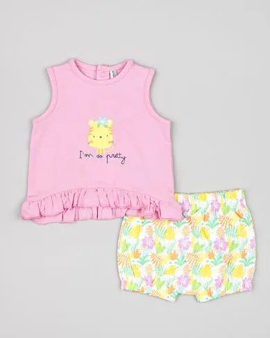 Conjunto Bebe Niña Estampado Con volantes