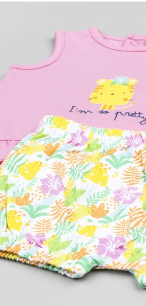 Conjunto Bebe Niña Estampado Con volantes