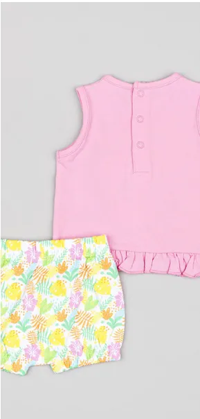 Conjunto Bebe Niña Estampado Con volantes