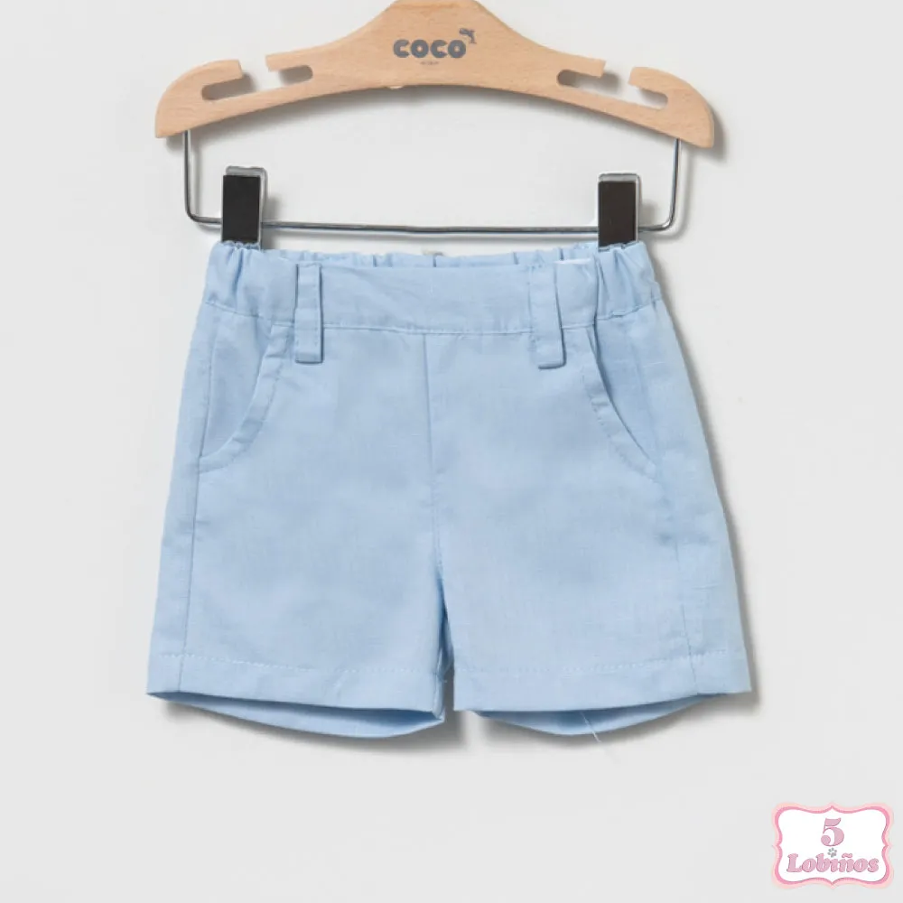 CONJUNTO BEBÉ NIÑO RAYAS CELESTE Coco Acqua