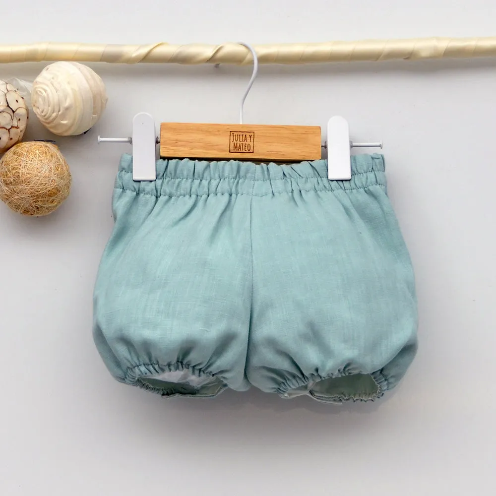 Conjunto bebé lino Beatriz con pajarita