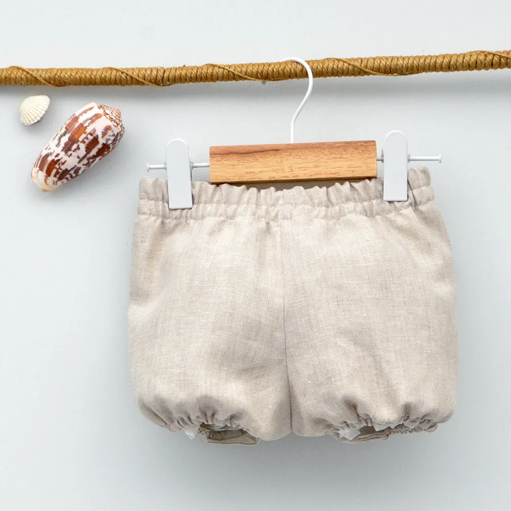 Conjunto bebé lino Leo con pajarita