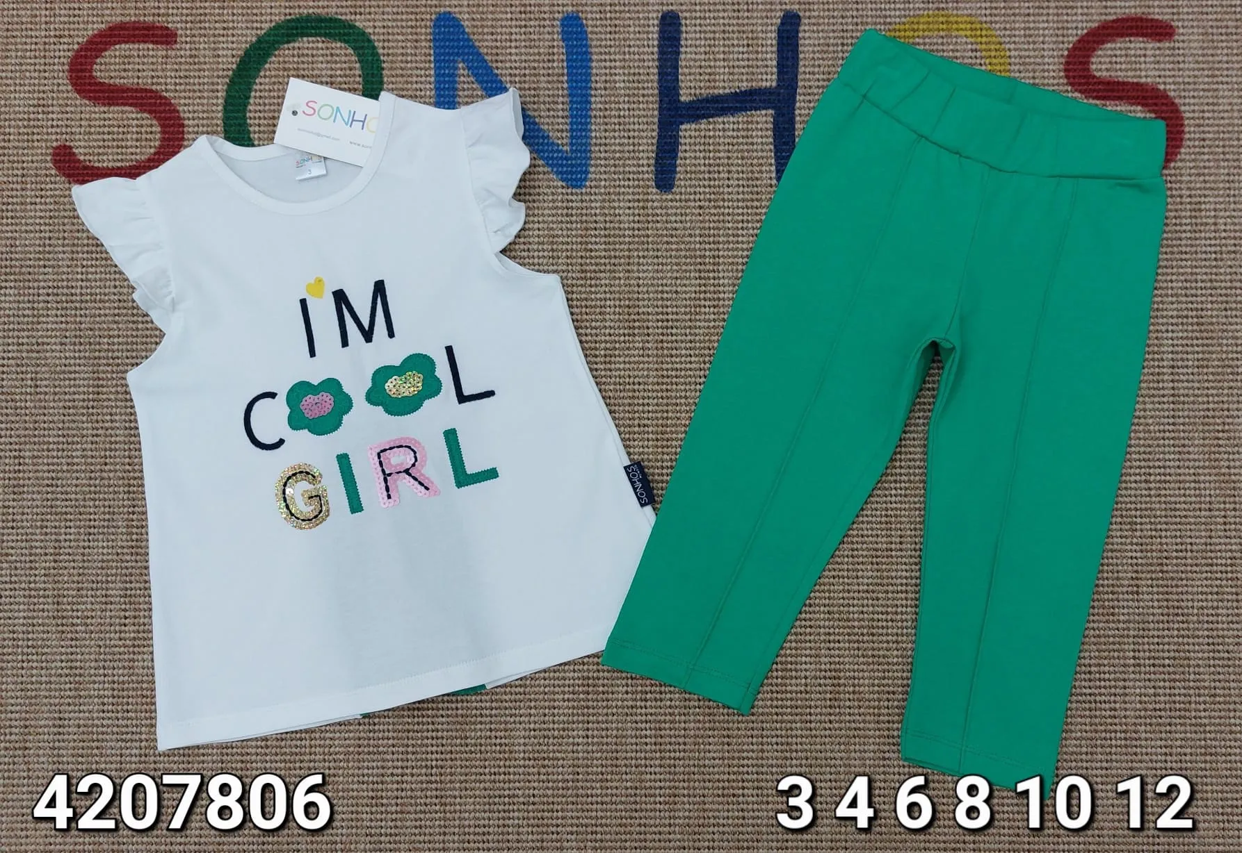 Conjunto Leggins Verde Niña Sonhos