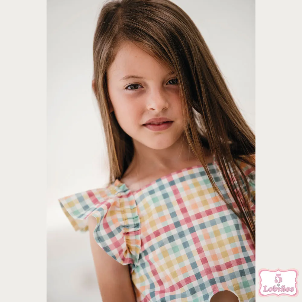 CONJUNTO NIÑA CUADROS MULTICOLOR Coco Acqua