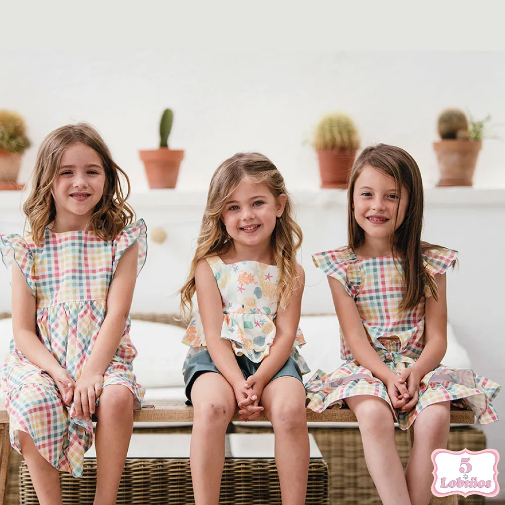 CONJUNTO NIÑA CUADROS MULTICOLOR Coco Acqua
