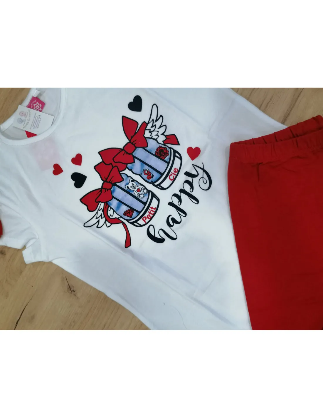Conjunto para niña dos piezas Zapatillas alas rojas