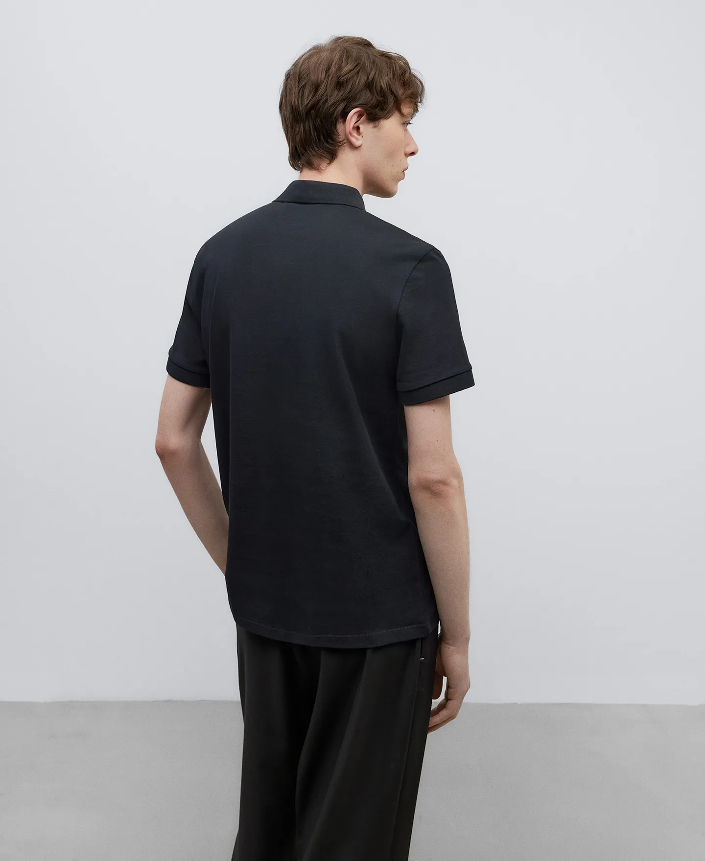 Cotton piqué polo shirt man