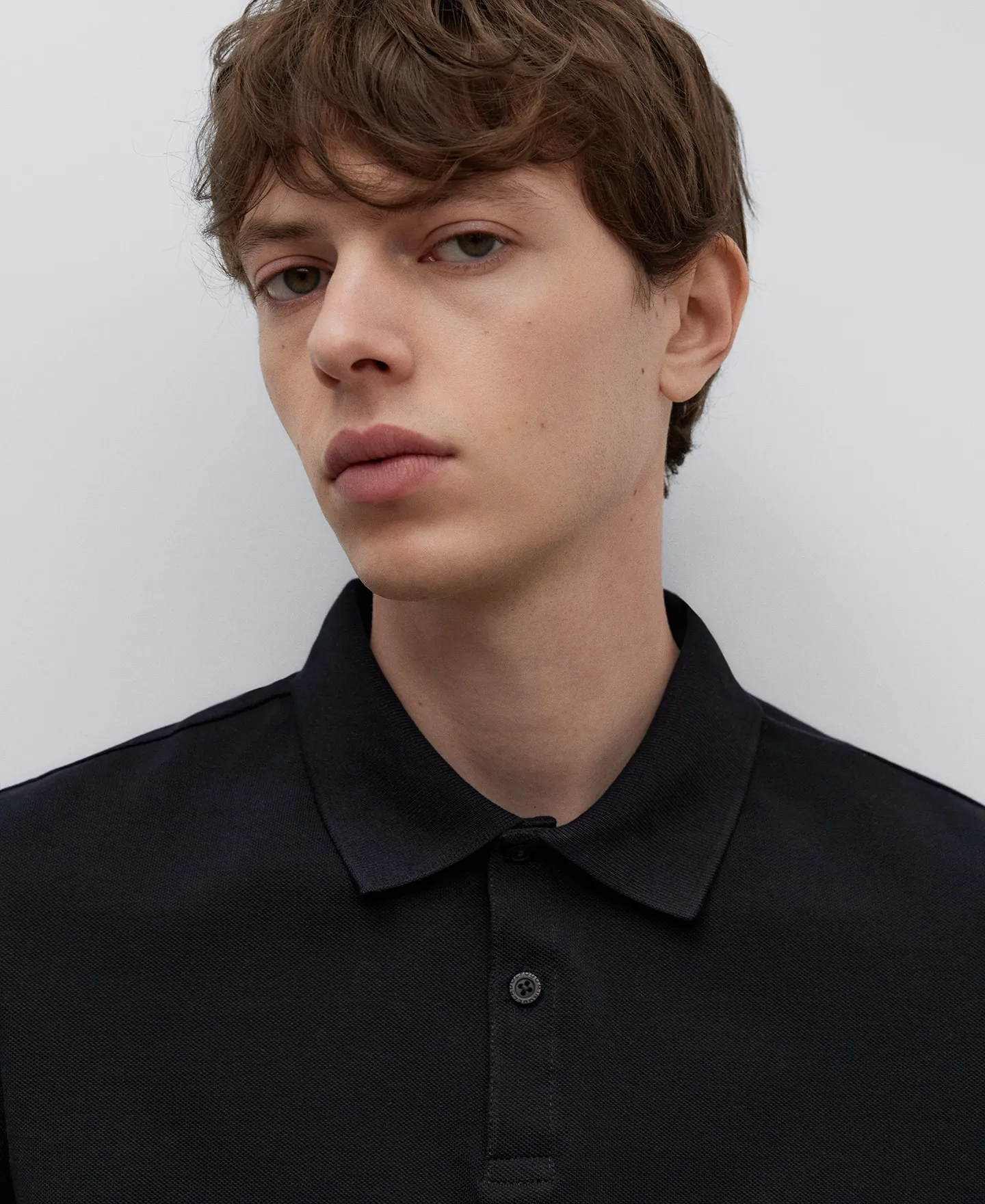 Cotton piqué polo shirt man