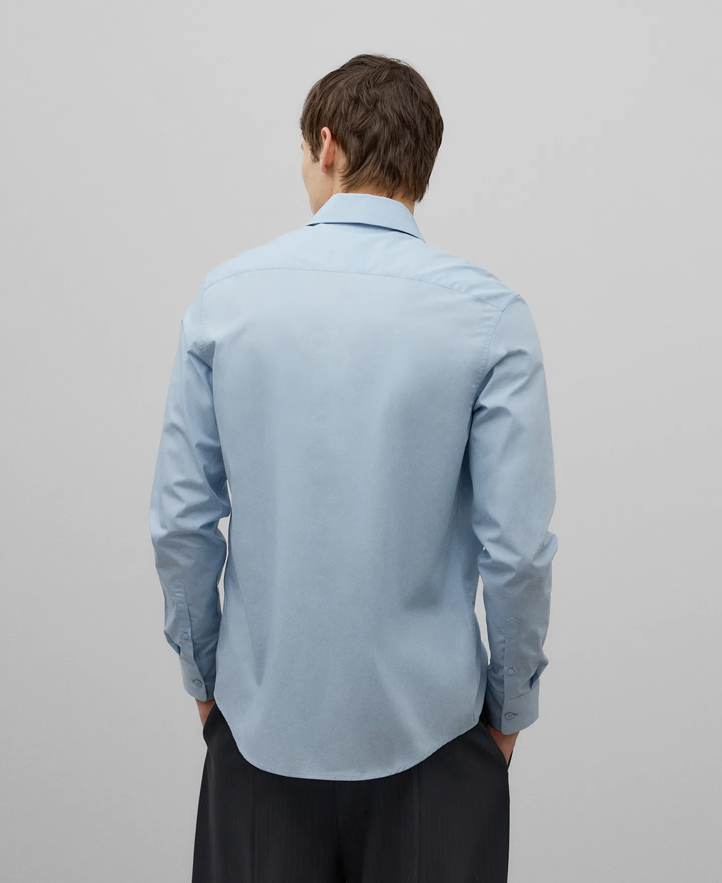 Cotton slim fit shirt man