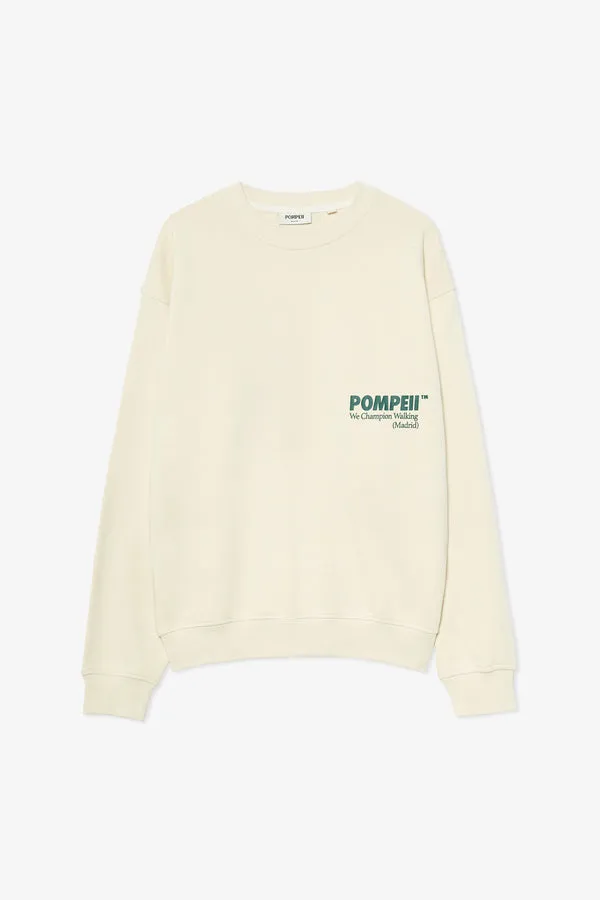 CREAM LOGO CREW NECK SWEAT