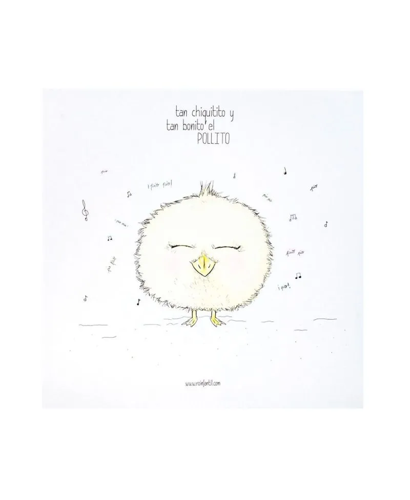 Cuadro Infantil Lienzo Pollito Ro Infantil