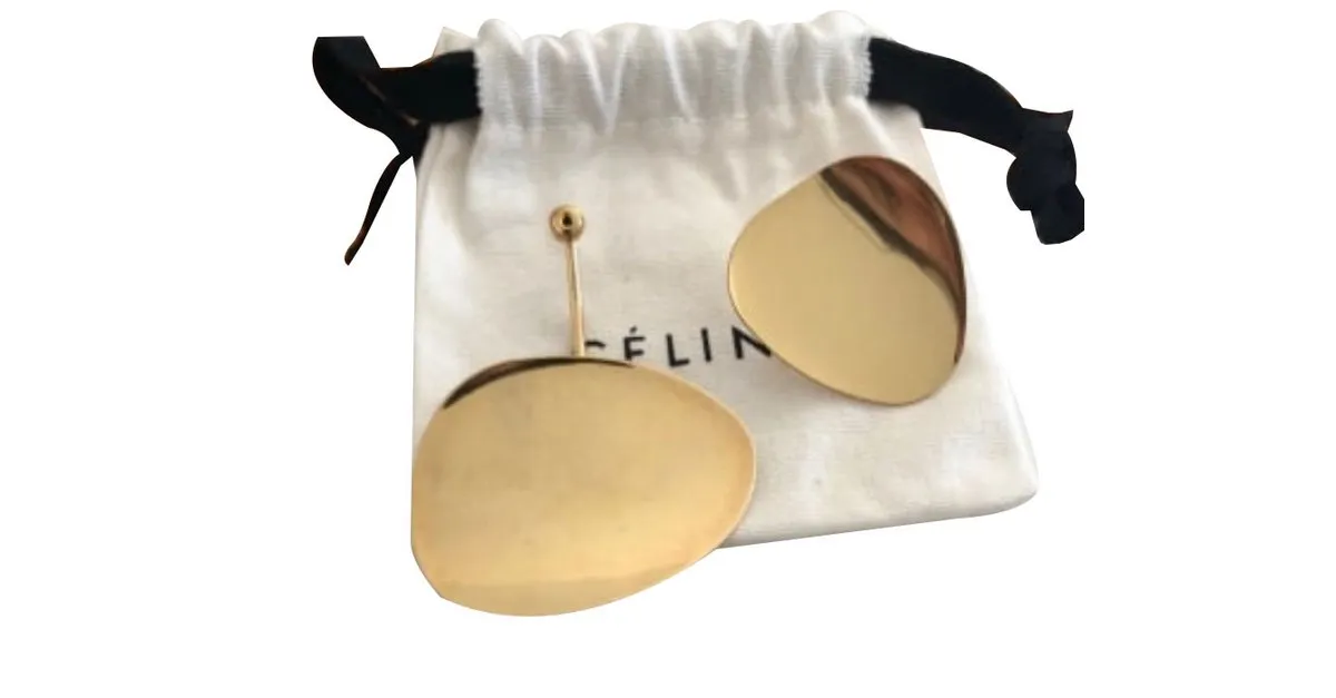 Céline Pendientes de pétalos de oro. Dorado 