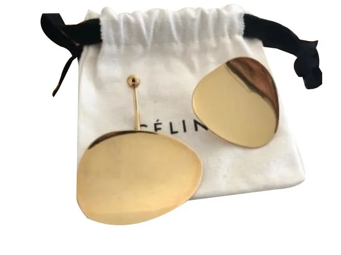Céline Pendientes de pétalos de oro. Dorado 