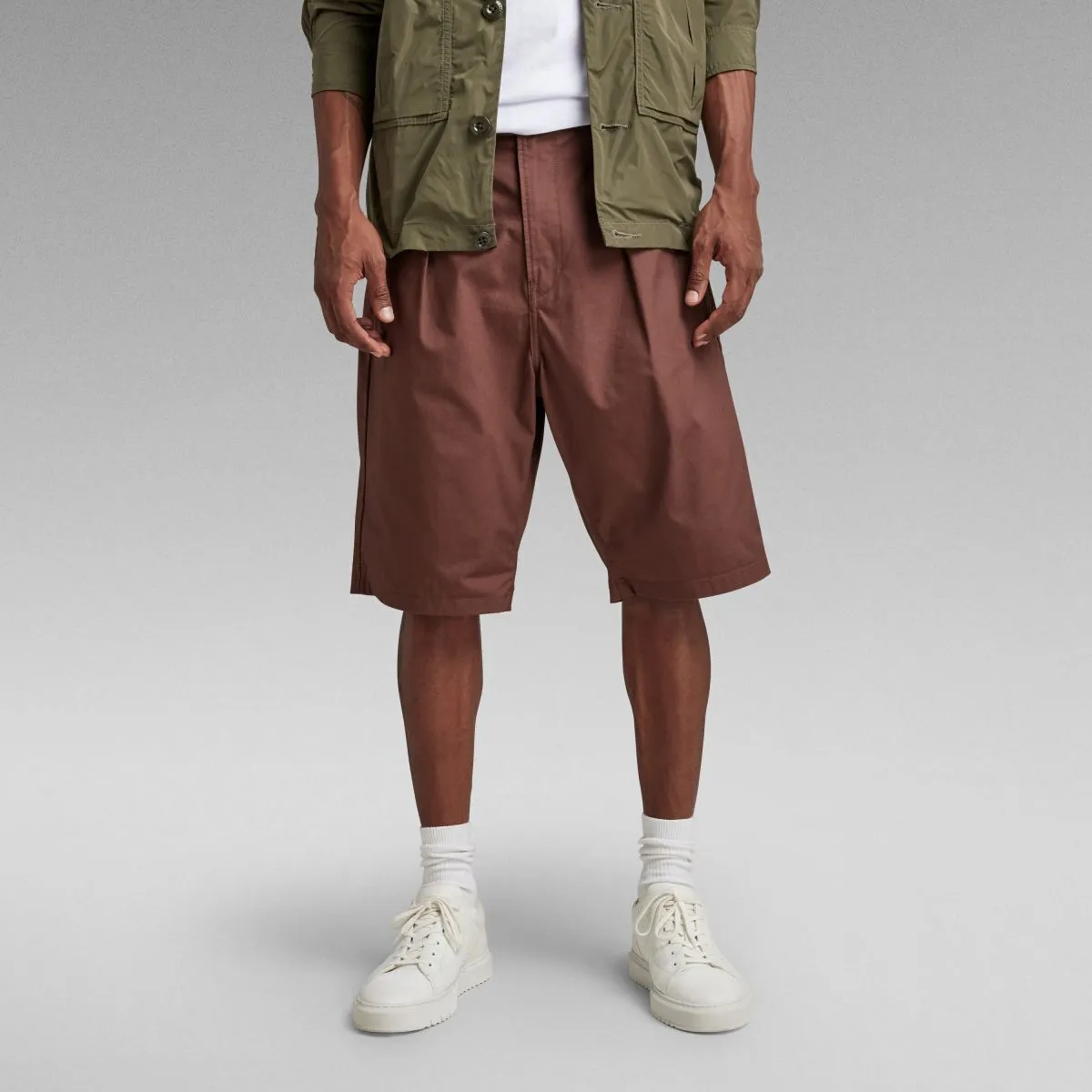 D21458 D387 WORKER SHORT CHINOC964 BROWN STONE