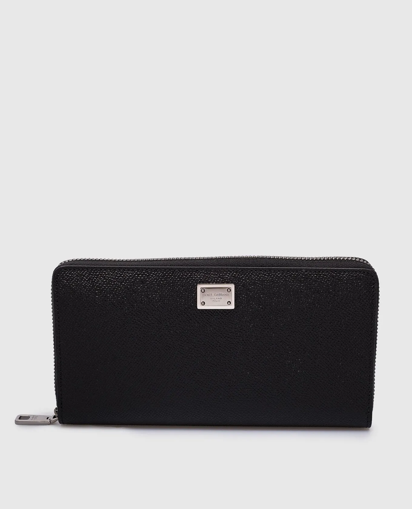 Dolce&Gabbana Black leather wallet with logo patch
