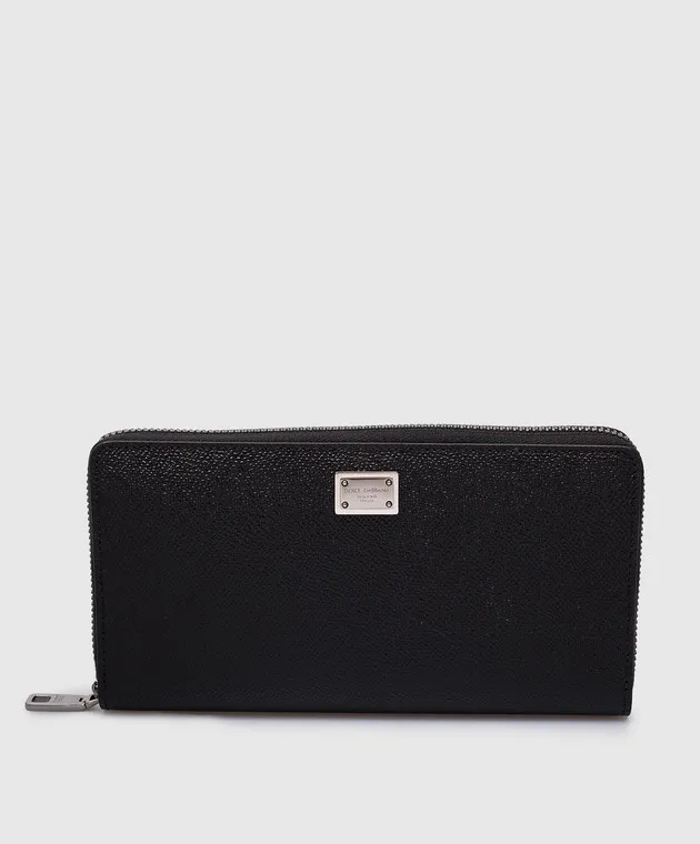 Dolce&Gabbana Black leather wallet with logo patch