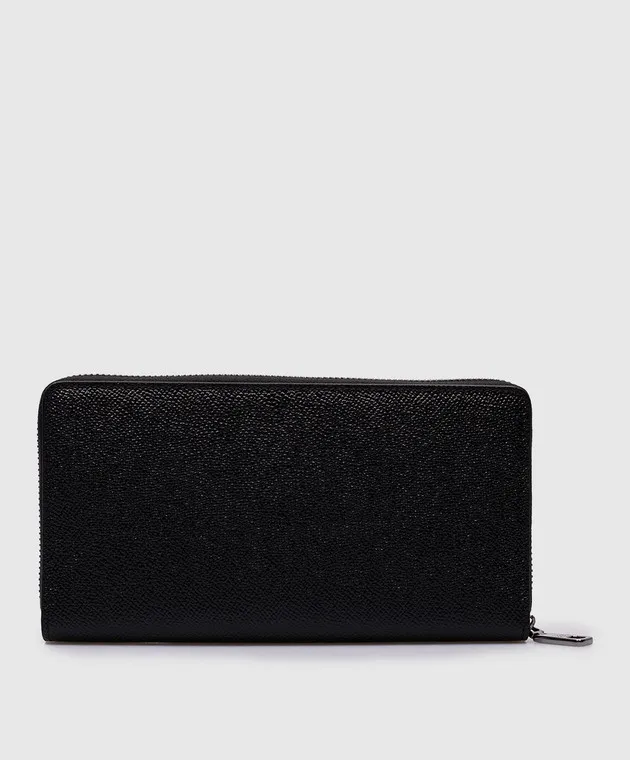 Dolce&Gabbana Black leather wallet with logo patch