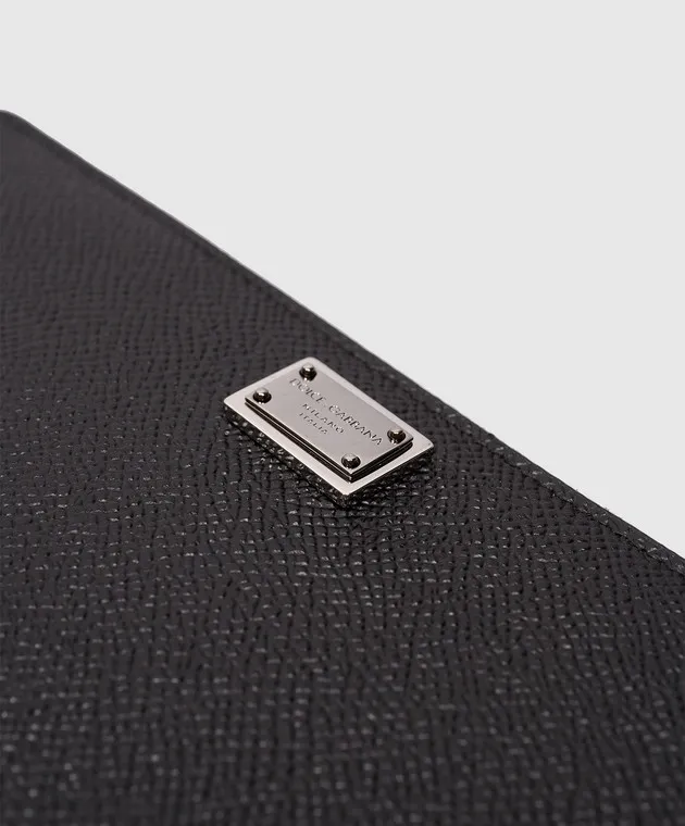 Dolce&Gabbana Black leather wallet with logo patch