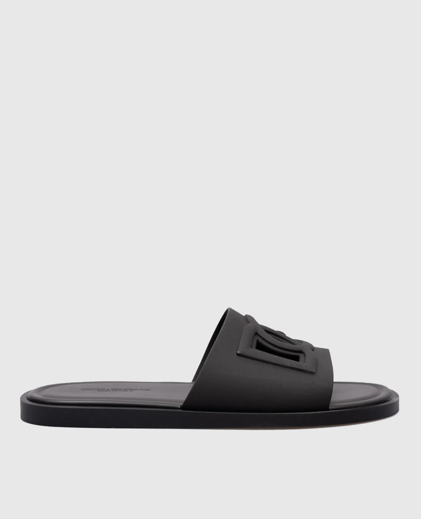 Dolce&Gabbana Black sliders with textured logo