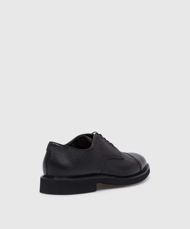 Doucal's Black leather derbies