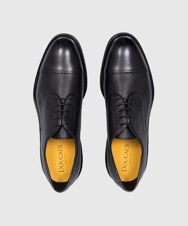 Doucal's Black leather derbies