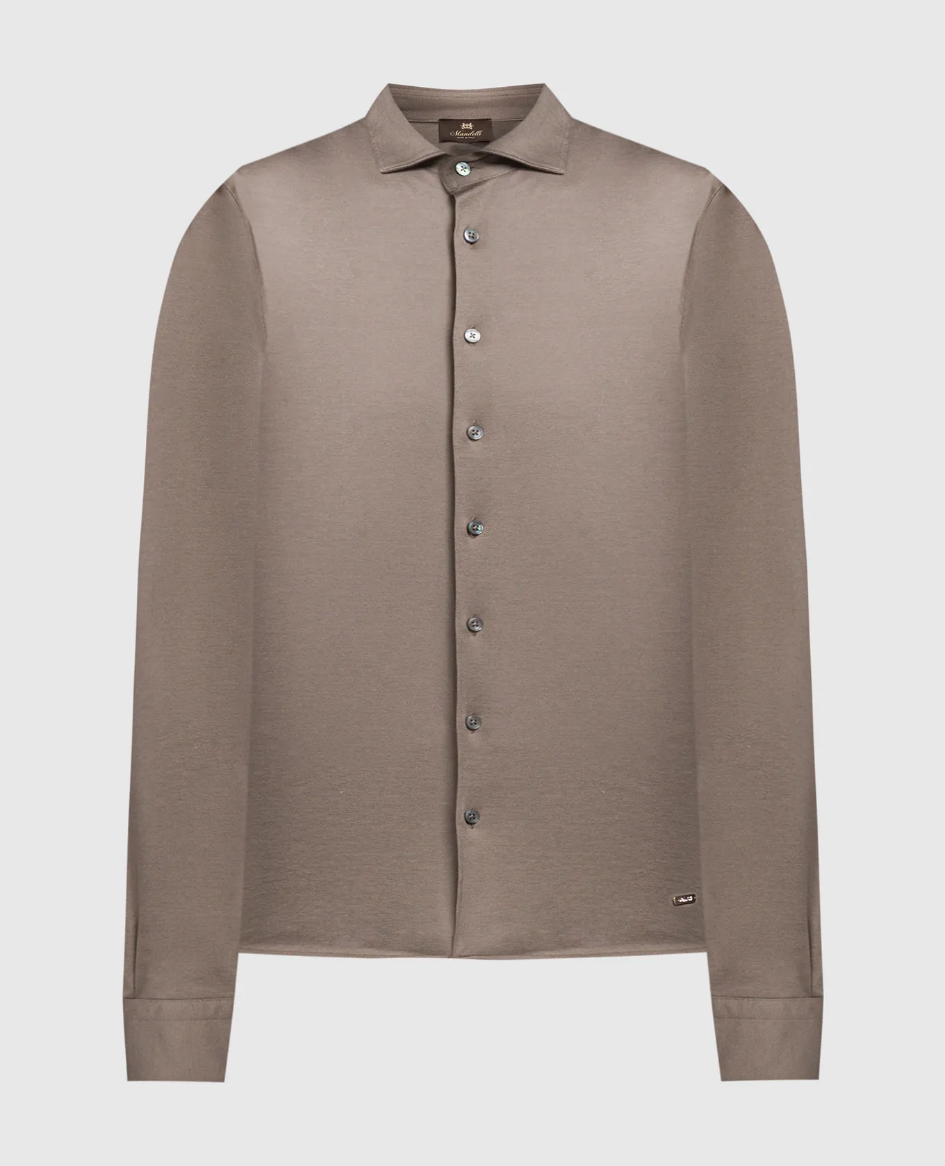 Enrico Mandelli Khaki logo shirt