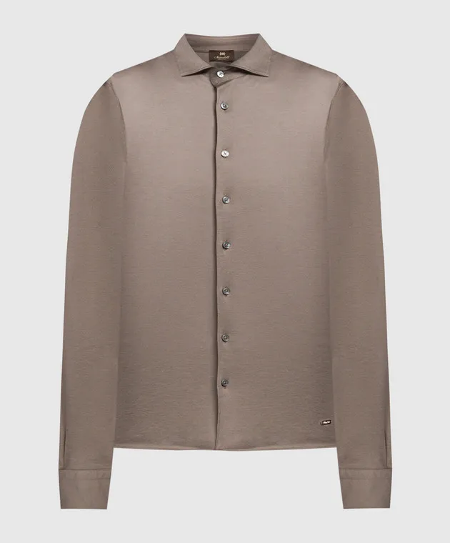 Enrico Mandelli Khaki logo shirt