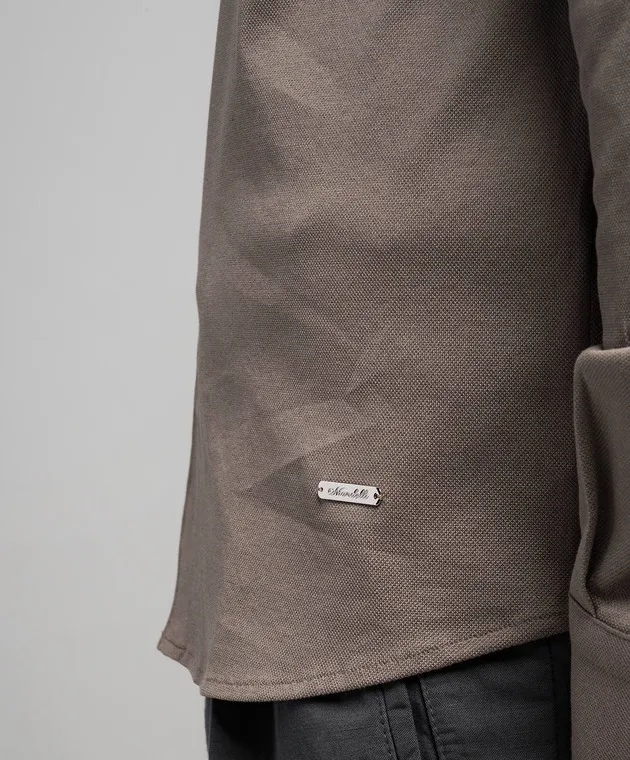 Enrico Mandelli Khaki logo shirt